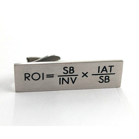 ROI Formula Return On Investment Formula Finance Tie Clip Robbins Co Attleboro - Picture 6 of 11